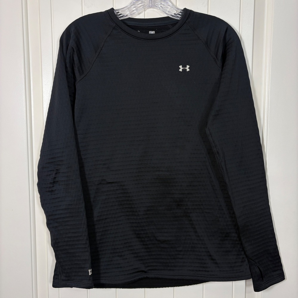 Under Armour ColdGear Base 3.0 Fleece Lined Thermal Top Black Gorpcore Snow
